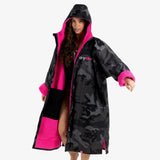 Dryrobe Advance Long Sleeve, Black Camo Pink