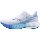 Mizuno Wave Rider 28 Women's Running Shoes, White/Mugen Blue/River Blue