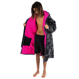 Dryrobe Advance Long Sleeve, Black Camo Pink