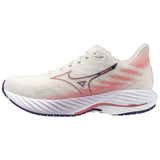 Mizuno Wave Rider 28 Women's Running Shoes, Snow White/Camellia Rose/Vintage Indigo