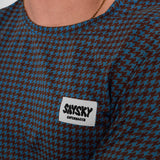 Saysky Houndstooth Combat T-Shirt, Blue AOP