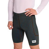 Saysky Houndstooth Combat+ Short Tights 9", Blue AOP