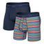 Saxx Quest Quick Dry Mesh 2-Pack Boxer Briefs,Harvest Stripe/Maritime