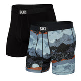 Saxx Ultra Super Soft 2-Pack Boxer Briefs, Peak Winter/Black