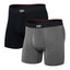 Saxx Vibe Xtra Soft Comfort 2-Pack Boxer Briefs, Black/Dark Grey Heather