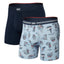Saxx Vibe Xtra Soft Comfort 2-Pack Boxer Briefs, High Brow Low Life/Navy