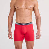 Saxx Essential Performance 3-Pack Mesh Boxer Briefs, Classic Red/Maroon/Black