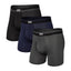 Saxx Sport Mesh 3-Pack Boxer Briefs, Black/Navy/Graphite