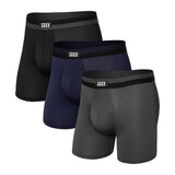 Saxx Sport Mesh 3-Pack Boxer Briefs, Black/Navy/Graphite