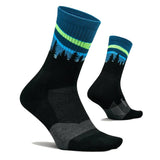 Feetures Trail Max Cushion Mini Crew, Blue Aurora
