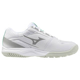 Mizuno Cyclone Speed 5 Jr Court Shoes, White/Black/Frozen Emerald