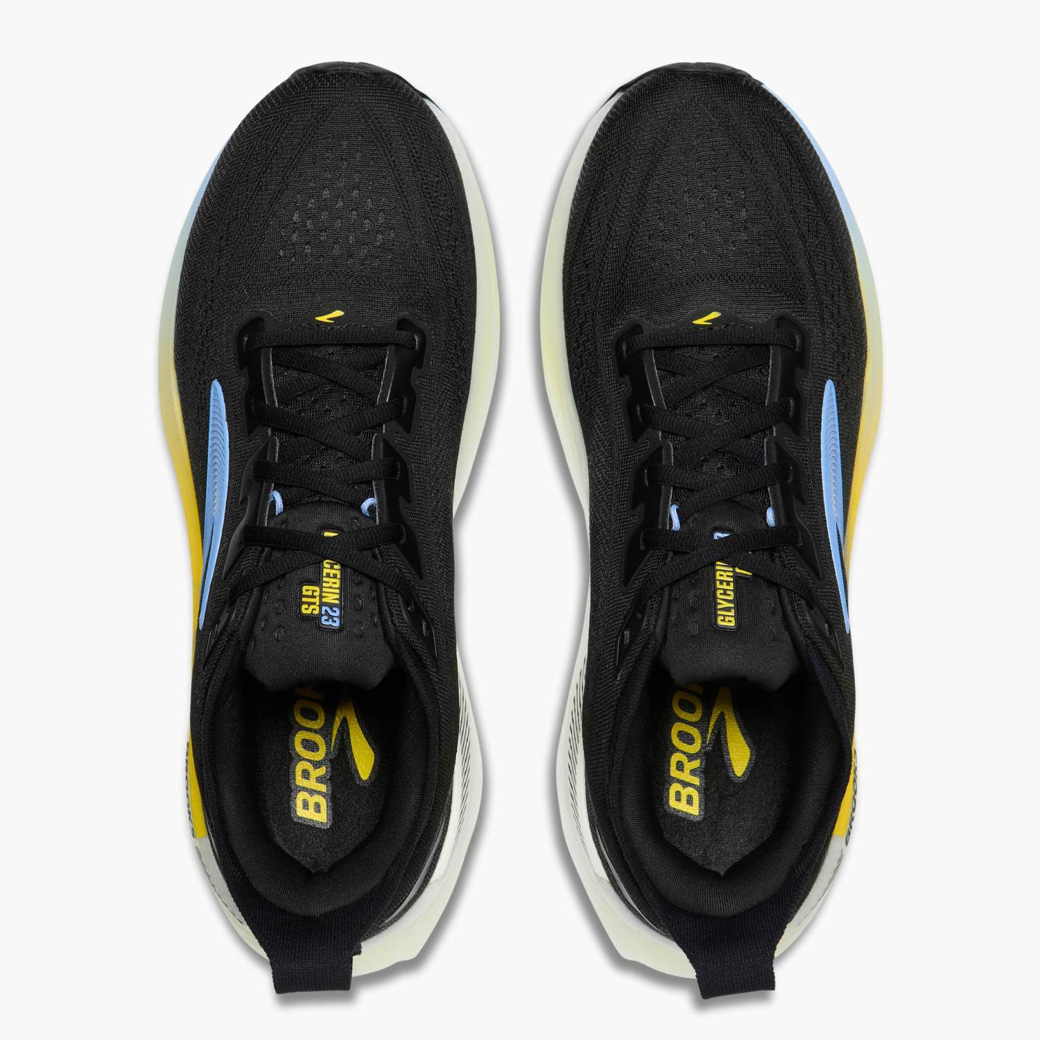 Brooks Glycerin GTS 23 Men's Running Shoes, Black/Cyber Yellow/Nightlife