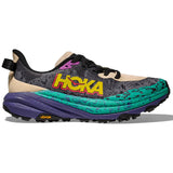 Hoka Speedgoat 6 Men's Trail Running Shoes,  Oatmeal/Mountain Iris