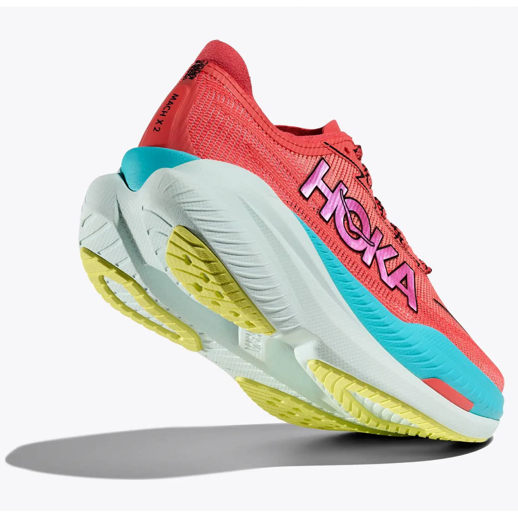Hoka Mach X 2 Men's Running Shoes, Grapefruit/Electric Coral