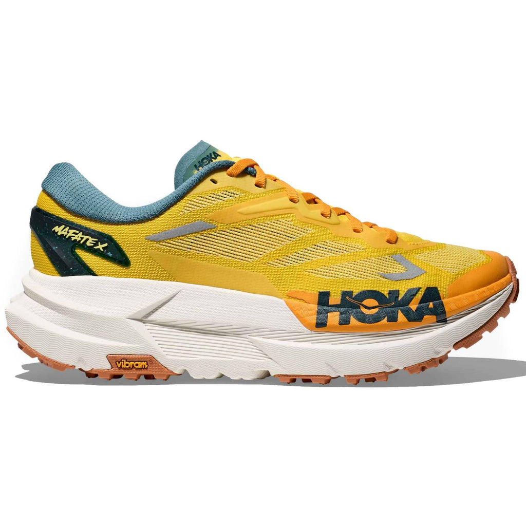 Hoka Mafate X Men's Trail Running Shoes, Zest/Mountain Fog