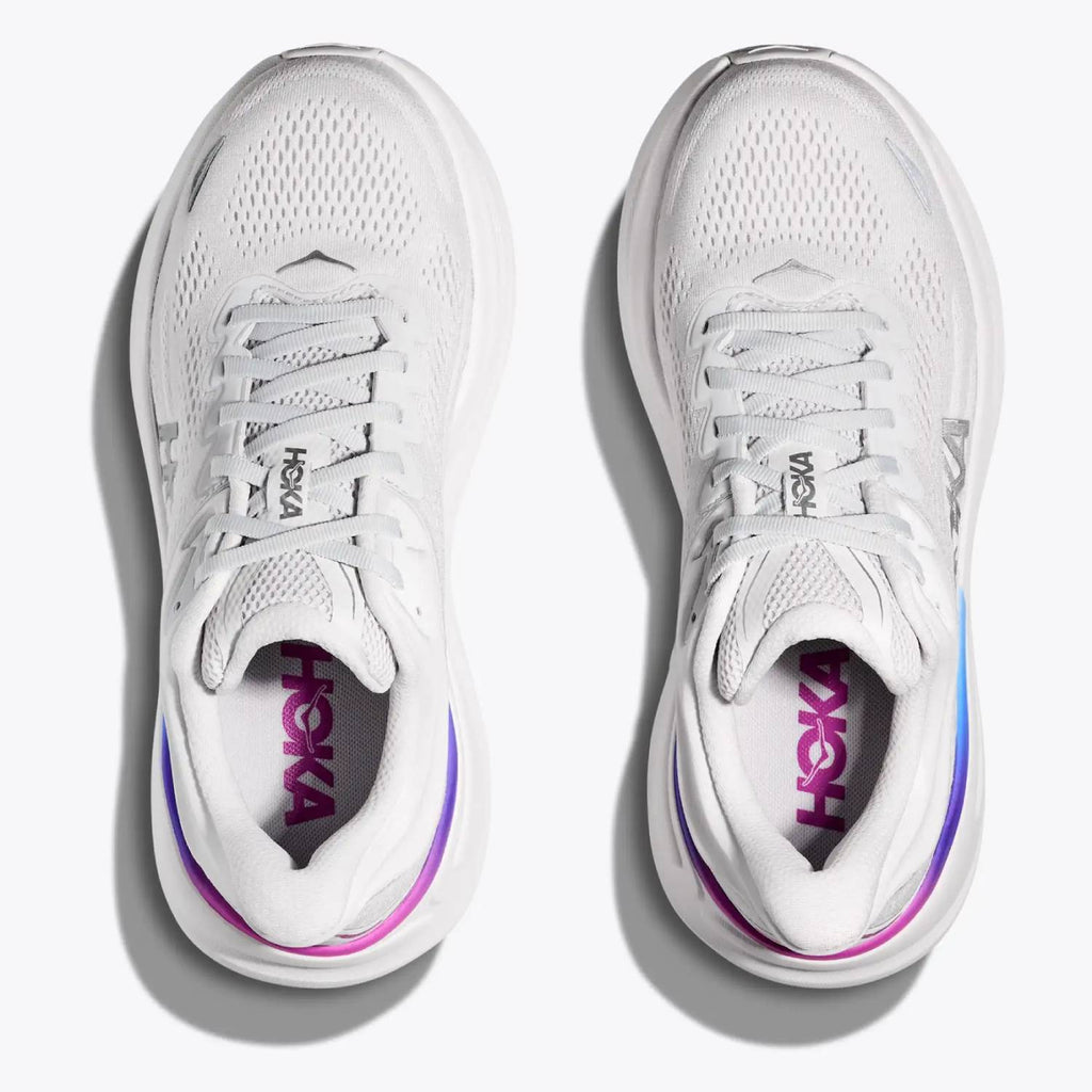 Hoka Bondi 9 Women's Running Shoes, Cosmic Grey/White