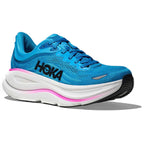 Hoka Bondi 9 Women's Running Shoes, Skyward Blue/Neon Fuchsia