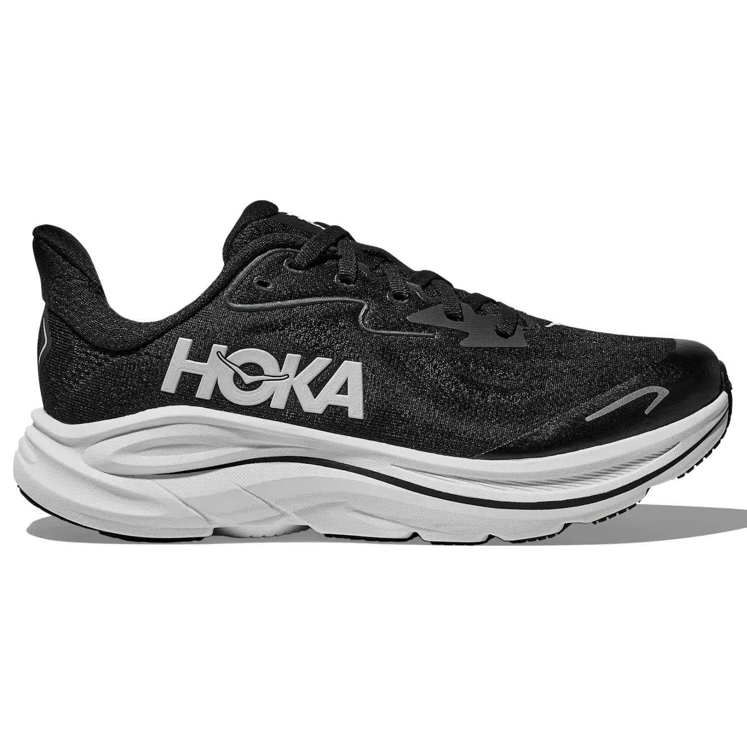 Hoka Clifton 10 Big Kids Running Shoes, Black/White Main image