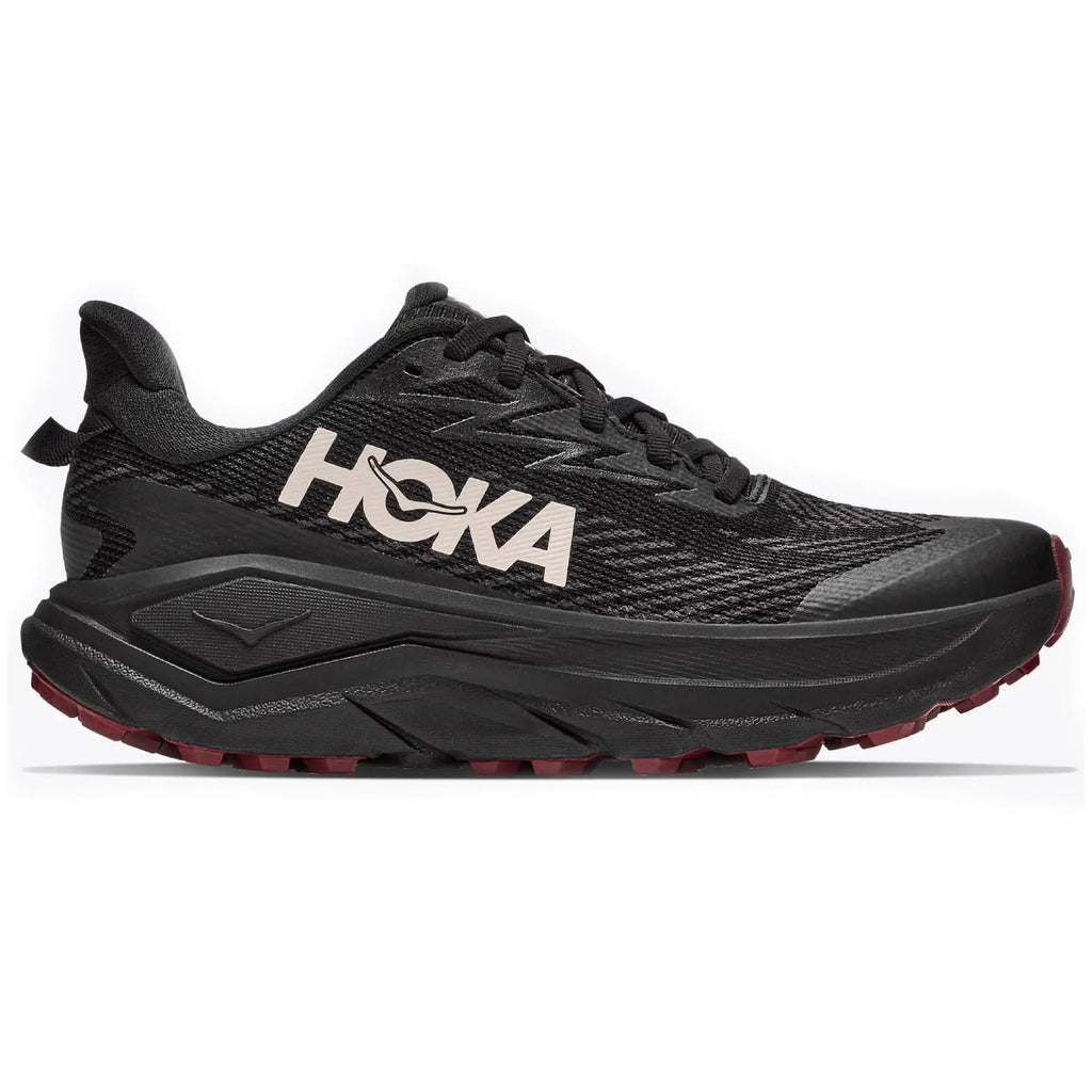 Hoka Challenger 8 GTX Women's Trail Running Shoes, Black/Varsity Burgundy