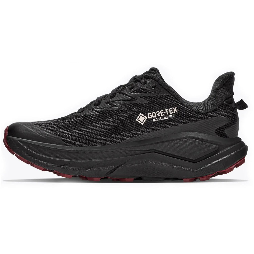 Hoka Challenger 8 GTX Women's Trail Running Shoes, Black/Varsity Burgundy
