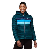 Cotopaxi Women's Fuego Down Hooded Jacket, Deep Ocean Stripes