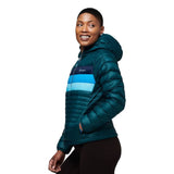 Cotopaxi Women's Fuego Down Hooded Jacket, Deep Ocean Stripes