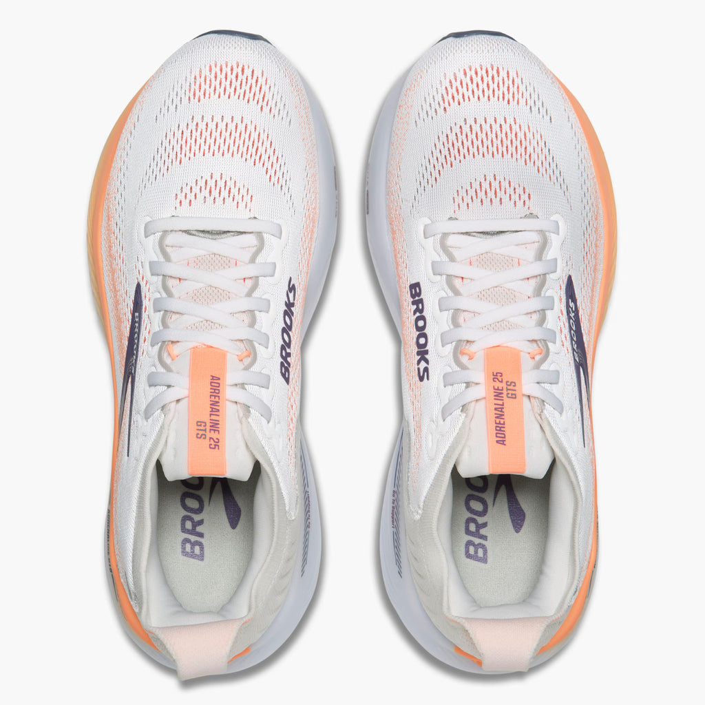 Brooks Adrenaline GTS 25 Women's Running Shoes, Oyster Mushroom/Peach/Grape