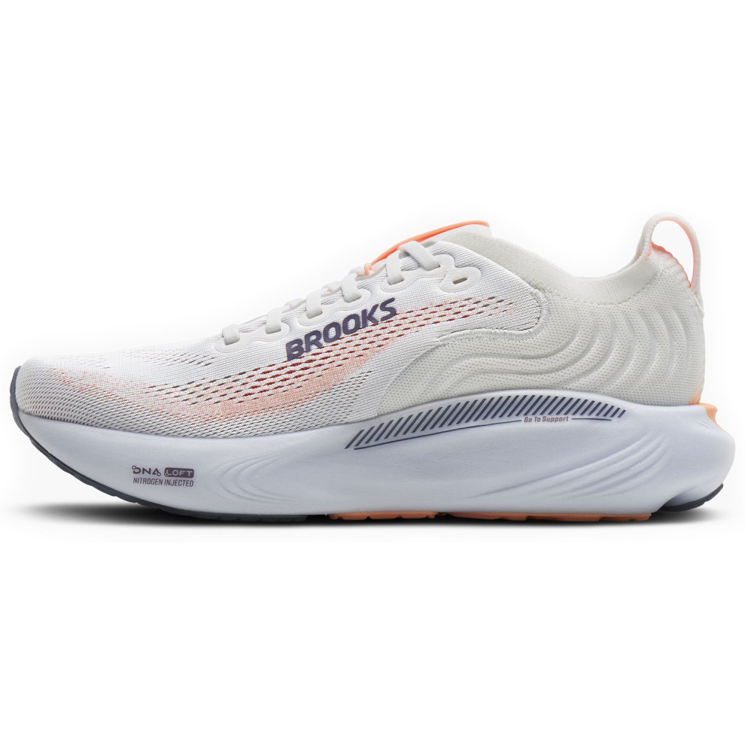 Brooks Adrenaline GTS 25 Women's Running Shoes, Oyster Mushroom/Peach/Grape