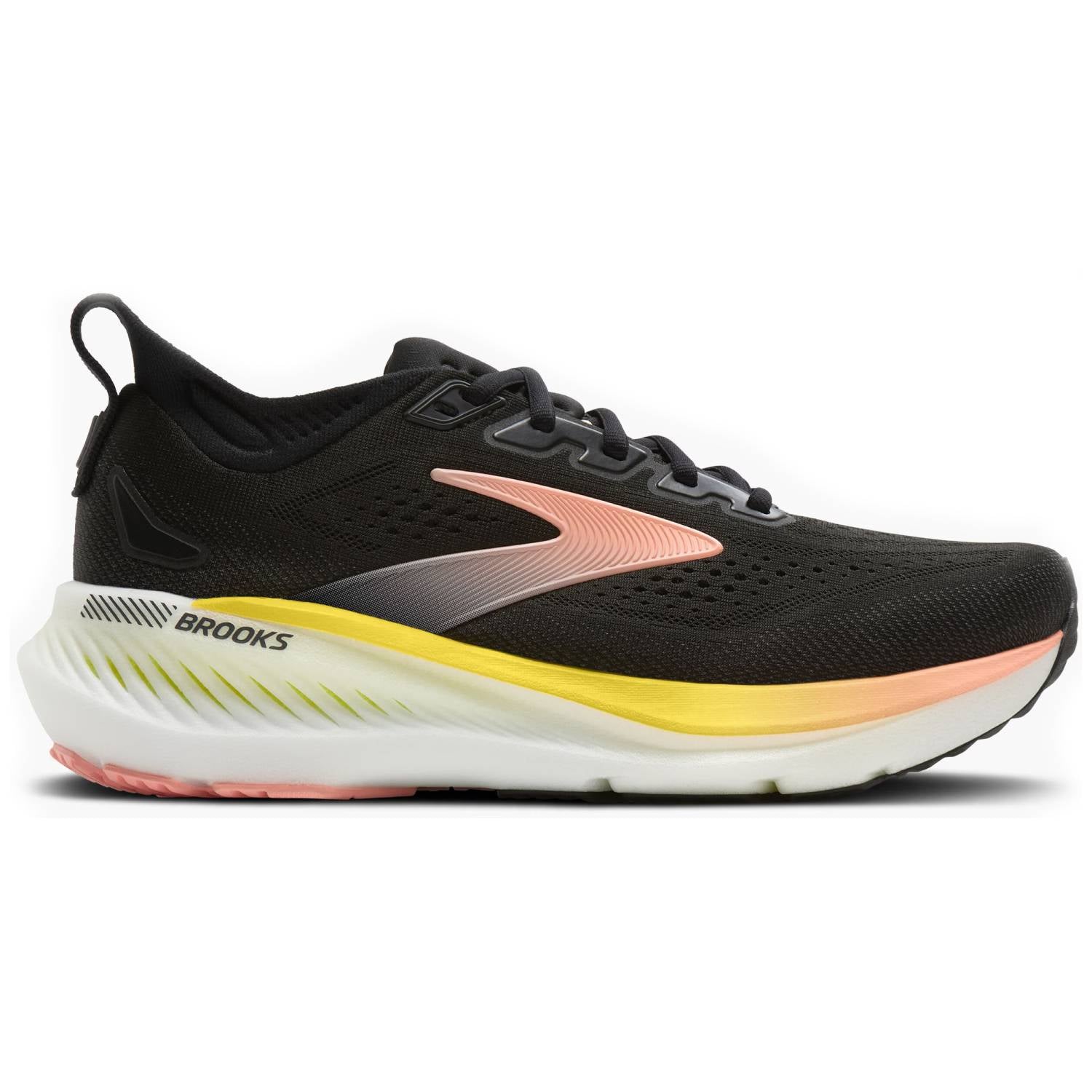 Brooks Glycerin GTS 23 Women's Running Shoes, Black/Peach/Nightlife