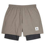 Saysky Pace 2in1 Shorts 5", Taupe