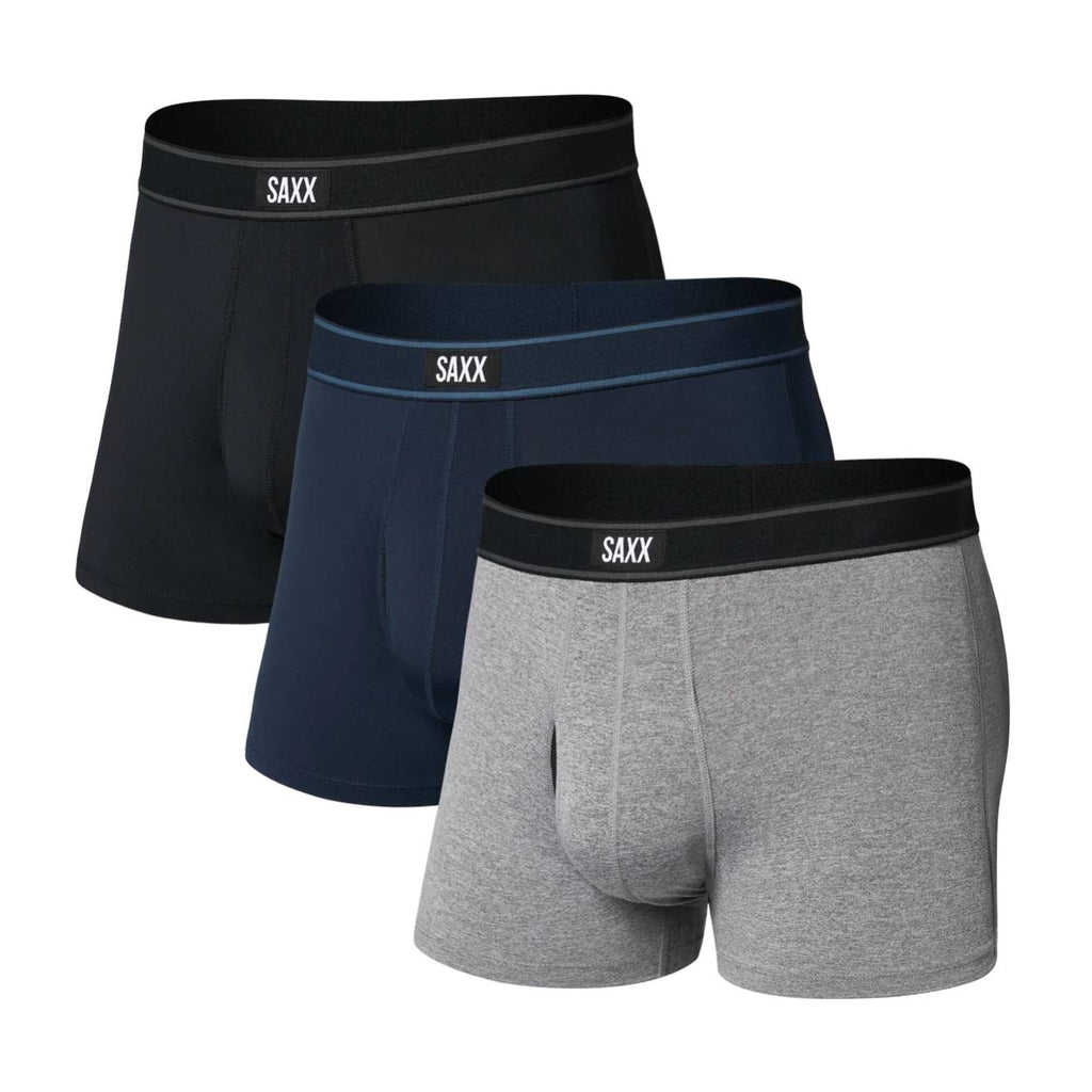 Saxx Daytripper Comfort Stretch 3-Pack Trunk, Black/Grey/Navy