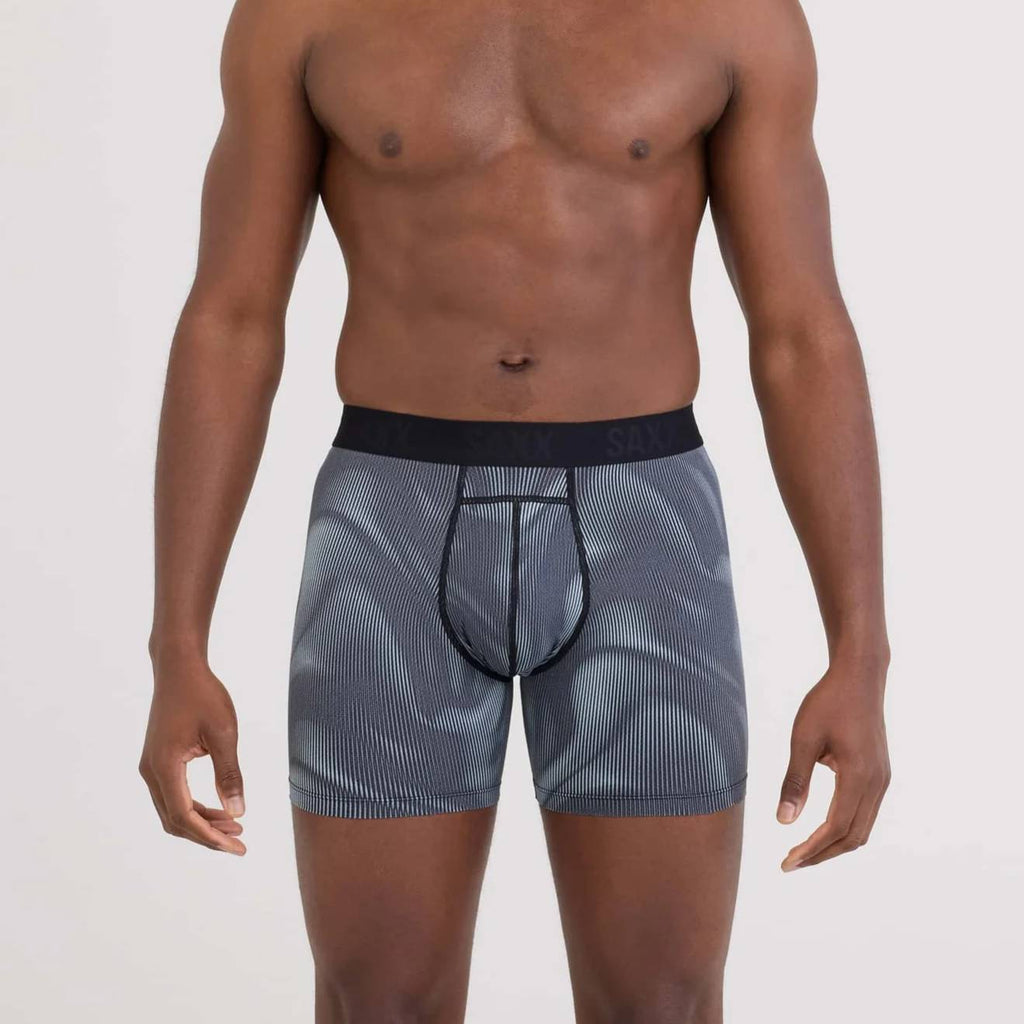 Saxx Smooth Flex Light Compression Boxer Briefs, Smoke Camo/Deep Navy