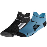 Mizuno Act Train Mid 2-Pack Sport Socks, Black/Light Green