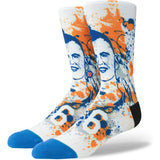 Stance Porzingis Splatter Socks, White/Blue