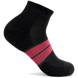 Thorlo Women's Maximum Cushion Low-Cut Socks, Black/Dark Pink