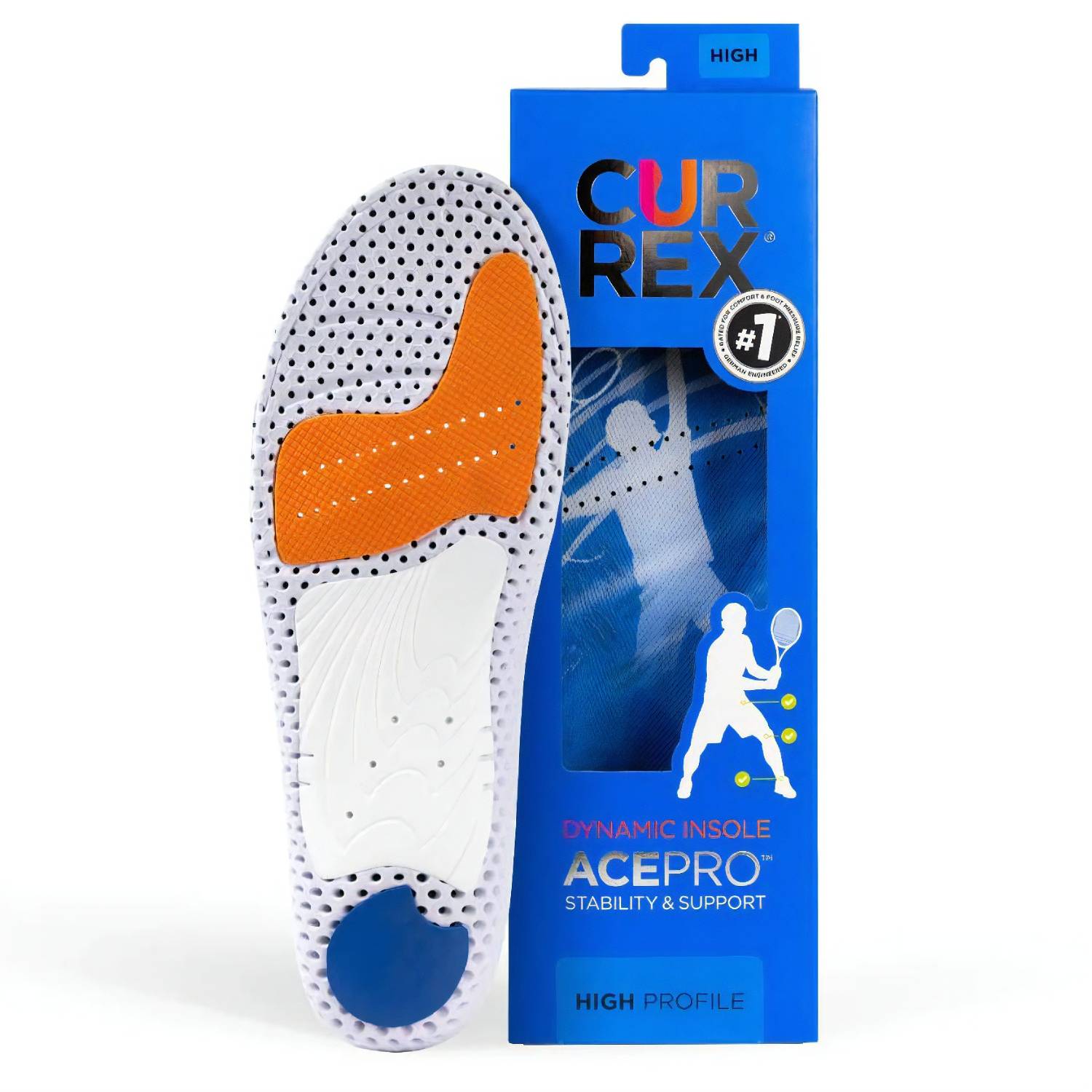 Currex AcePro | Dynamic Insoles for Padel/Tennis - High Main image