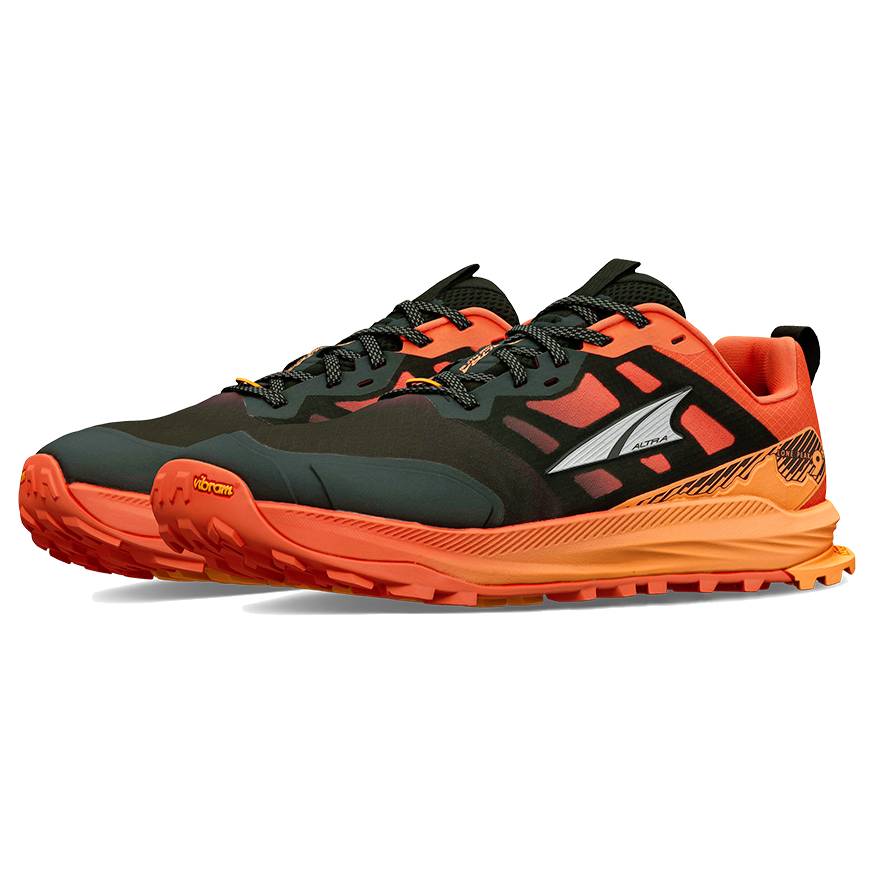Altra Lone Peak 9+ Men's Trail Running Shoes, Black/Orange