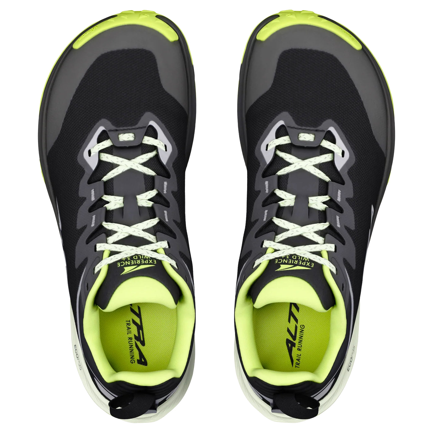 Altra Experience Wild 3+ Men's Trail Running Shoes, Black/Silver/Acid Lime