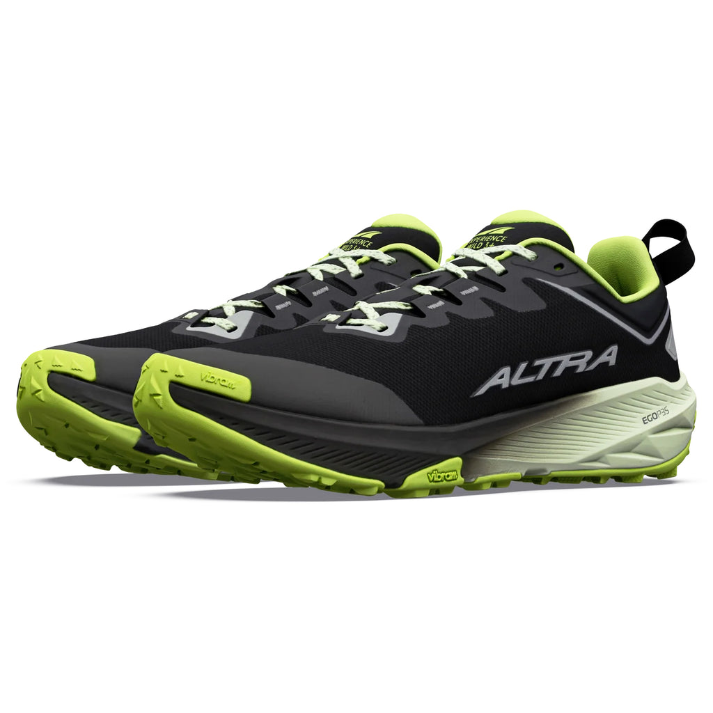Altra Experience Wild 3+ Men's Trail Running Shoes, Black/Silver/Acid Lime