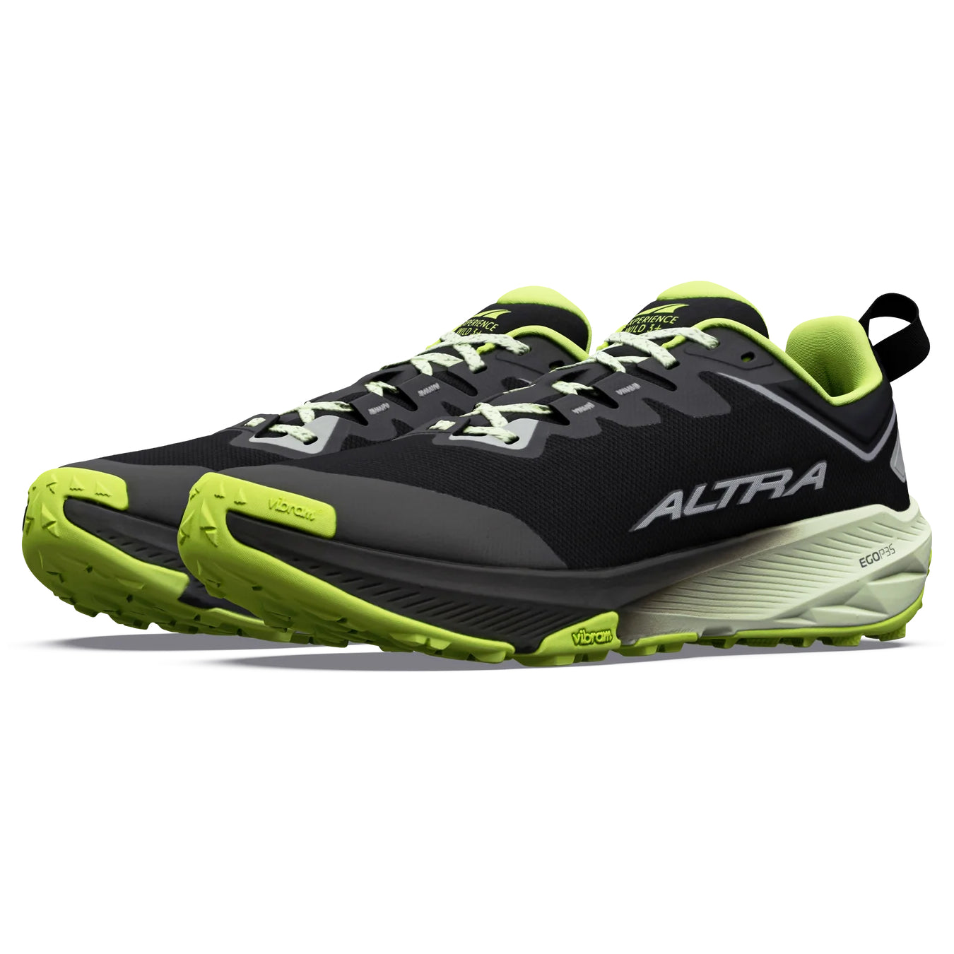 Altra Experience Wild 3+ Men's Trail Running Shoes, Black/Silver/Acid Lime