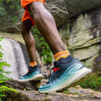 Feetures Trail Max Cushion Quarter Socks, Blue Ridge Navy