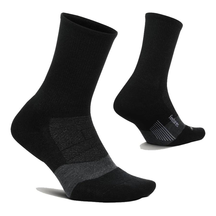 Feetures Merino 10 Max Cushion Mini Crew, Charcoal
