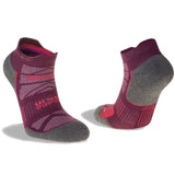 Hilly  Supreme Socklet Med Running Socks, Elderberry/Grey Marl