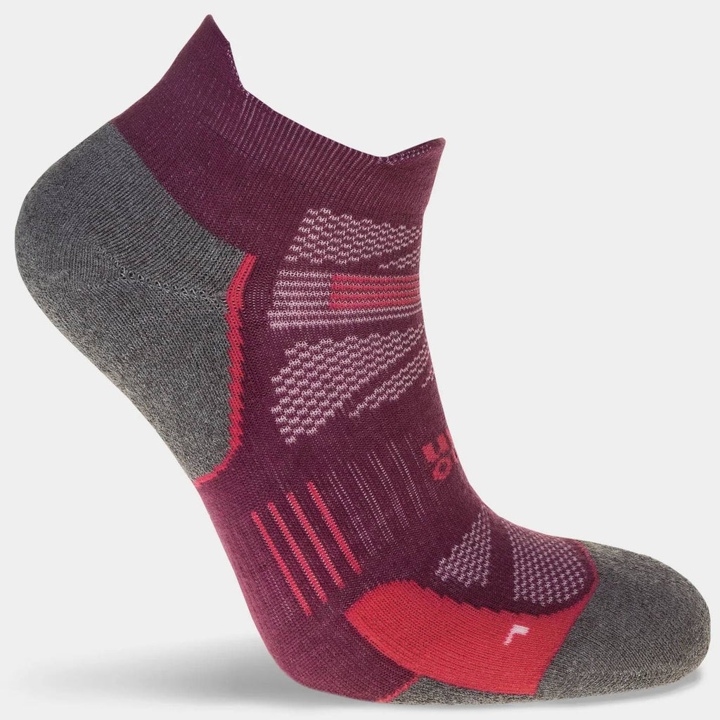 Hilly  Supreme Socklet Med Running Socks, Elderberry/Grey Marl