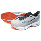 Mizuno Wave Rider 28 Men's Running Shoes, Nimbus Cloud/Blue Pace/Mizuno Ignition Red