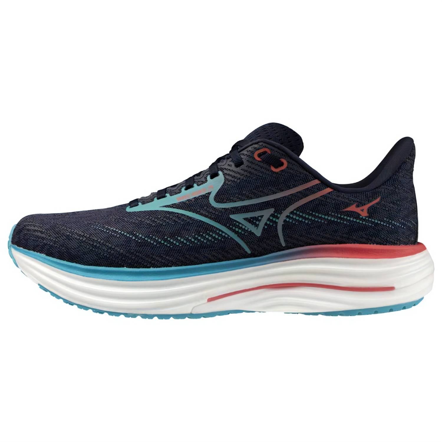 Mizuno Wave Rider 29 Men's Running Shoes, Odyssey Gray/Capri Breeze/Calypso Coral Main image