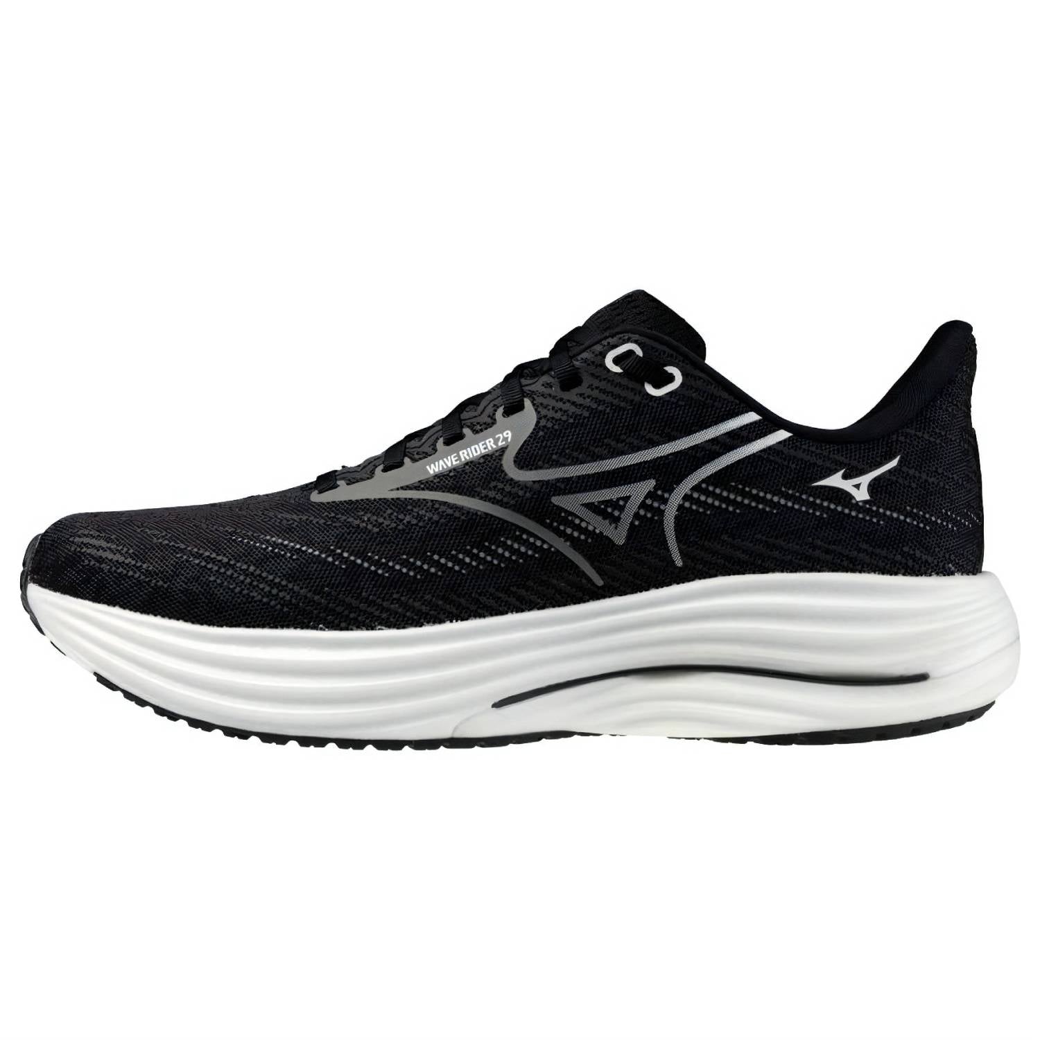 Mizuno Wave Rider 29 Men's Running Shoes, Black Sand/Quiet Shade/Black