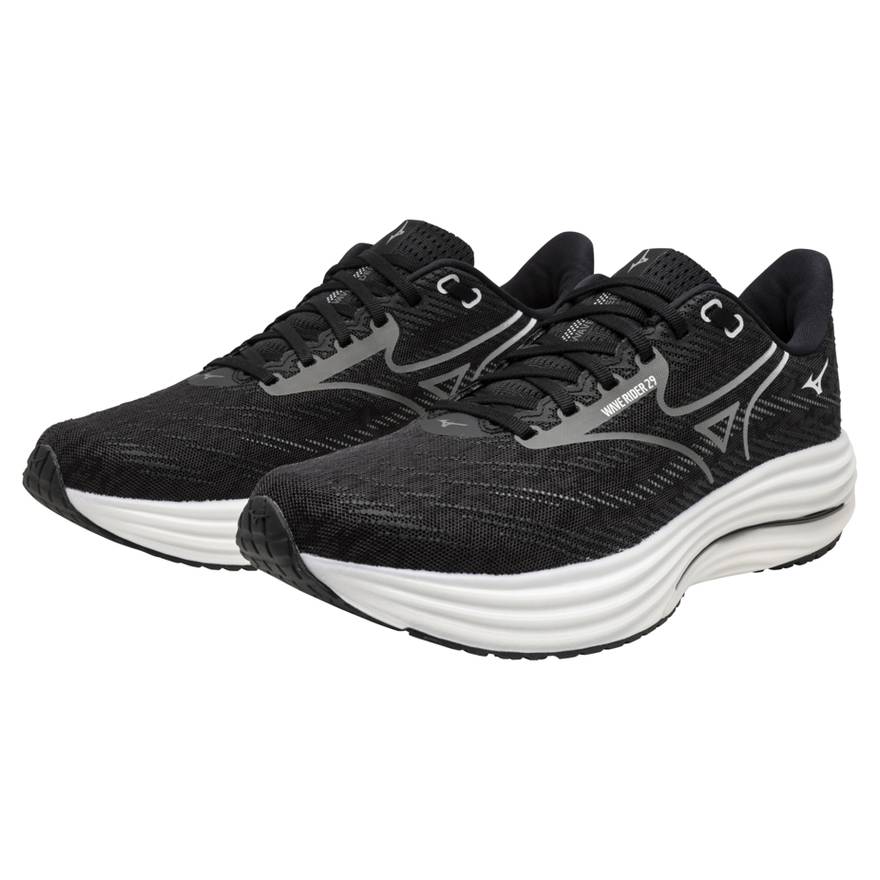 Mizuno Wave Rider 29 Men's Running Shoes, Black Sand/Quiet Shade/Black