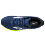 Mizuno Wave Rider 29 Men's Running Shoes, Estate Blue/White/Lightning Yellow