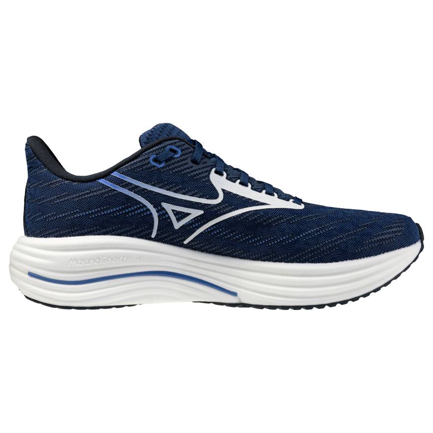 Mizuno Wave Rider 29 Men's Running Shoes, Estate Blue/White/Lightning Yellow